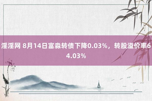 淫淫网 8月14日富淼转债下降0.03%，转股溢价率64.03%